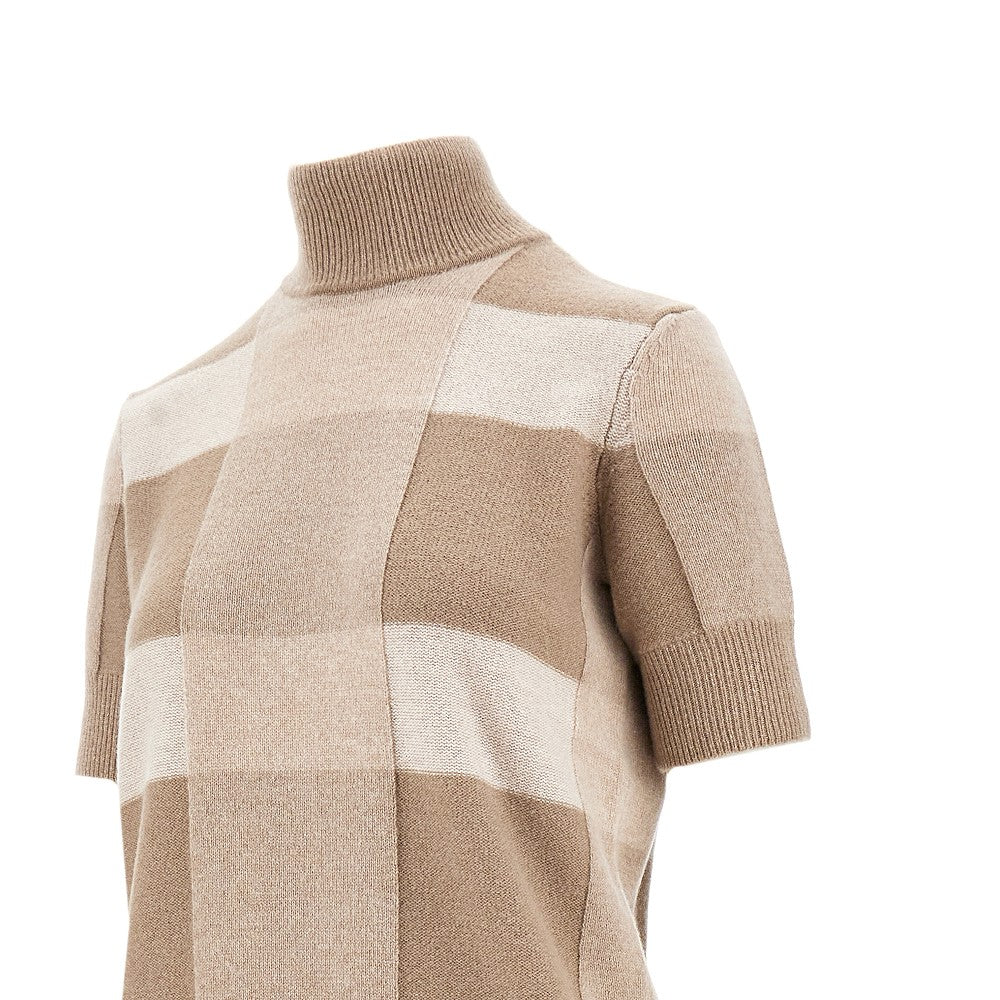 Pullover in lana e cachemire a quadri