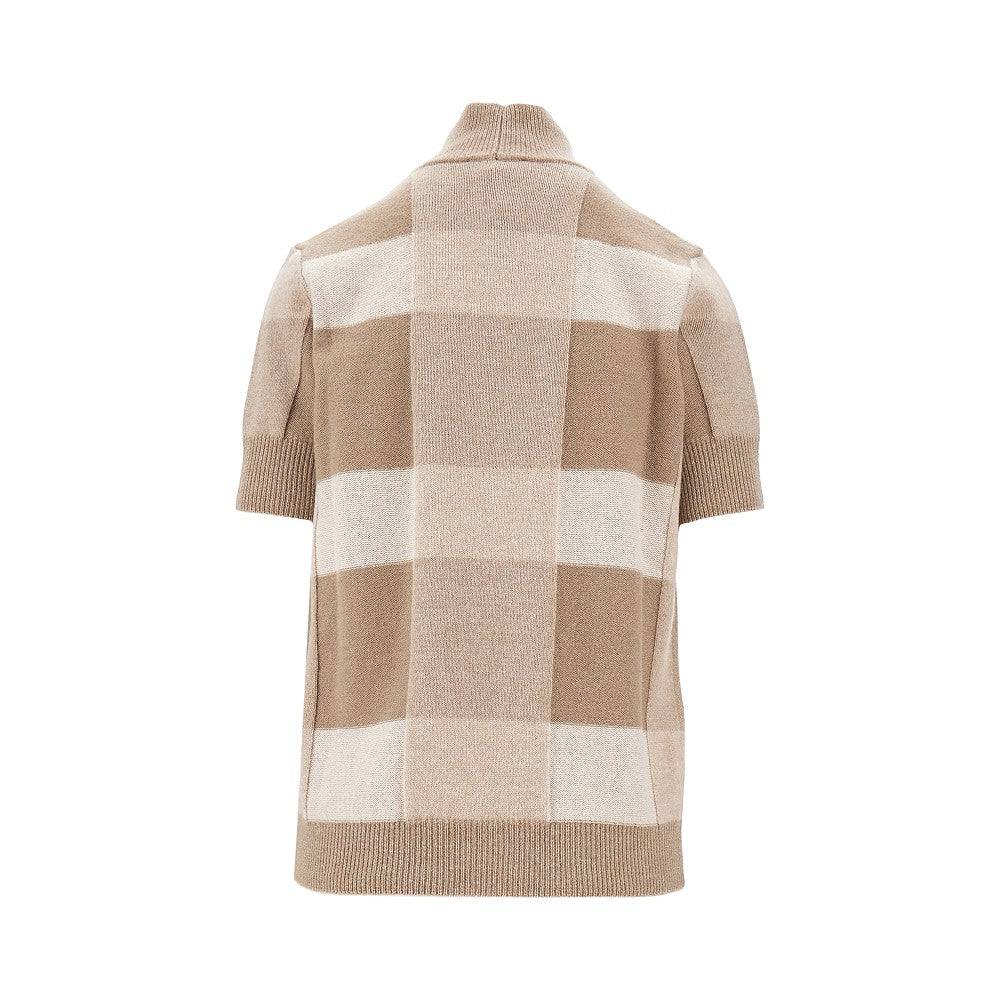 Pullover in lana e cachemire a quadri
