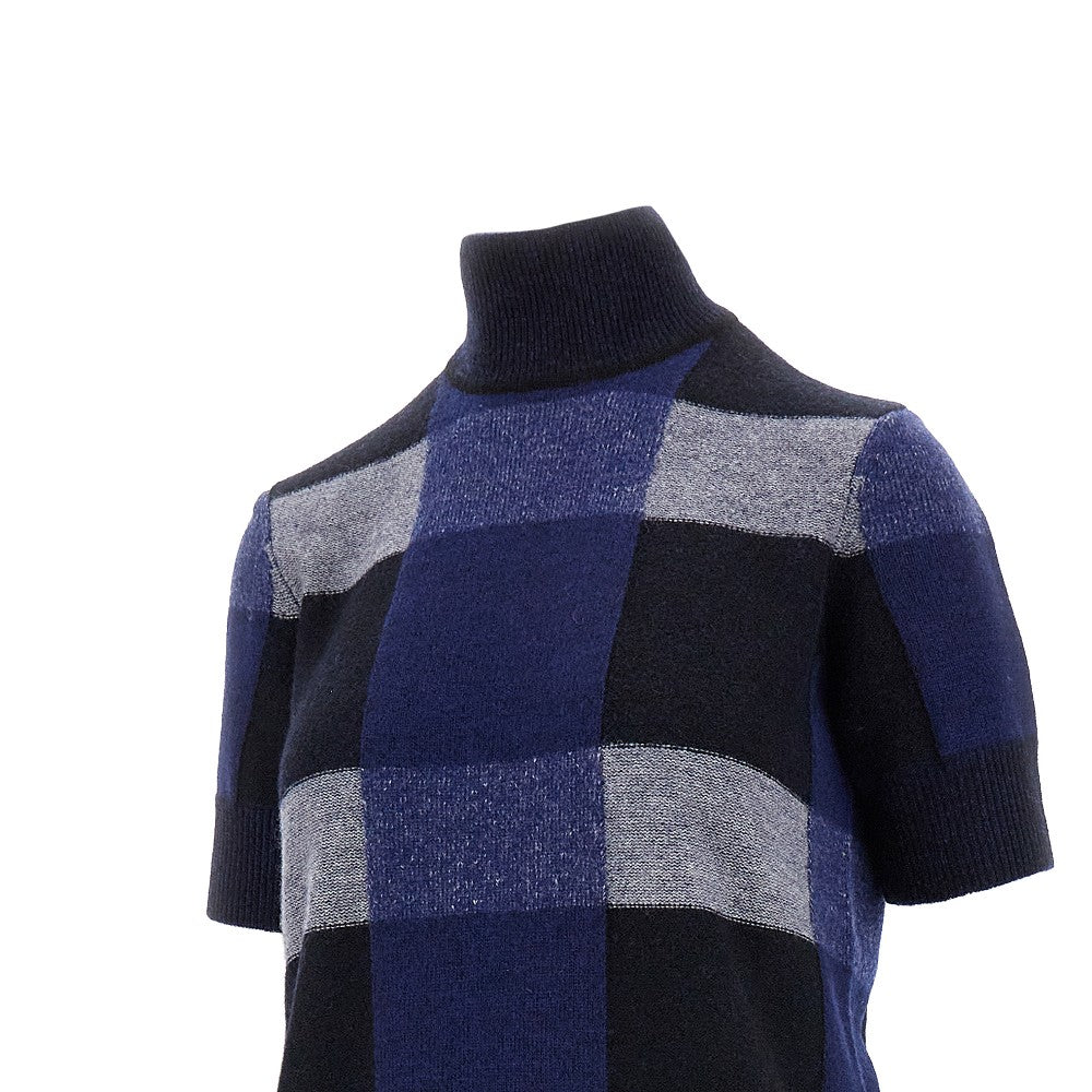 Check wool and cashmere sweater