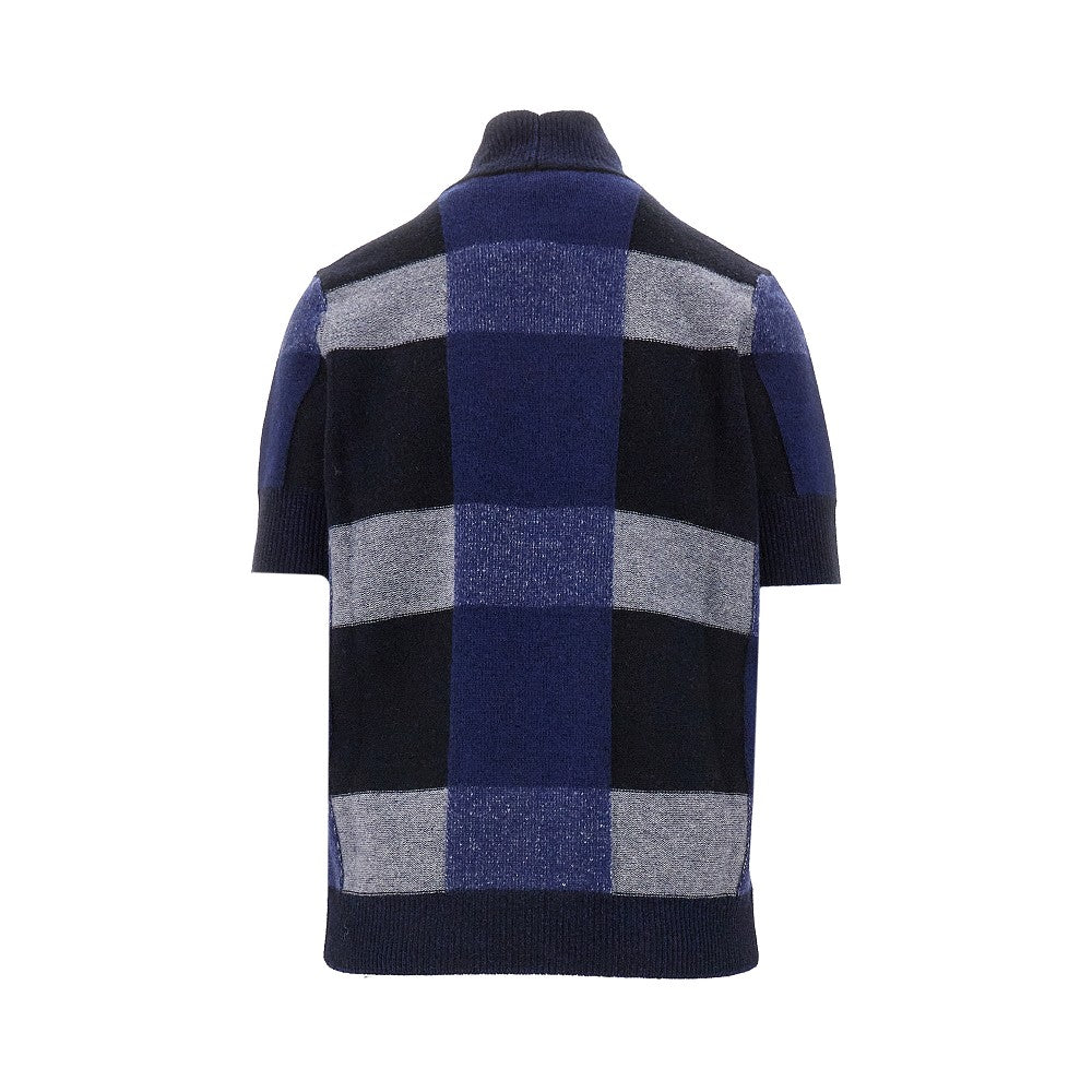 Check wool and cashmere sweater
