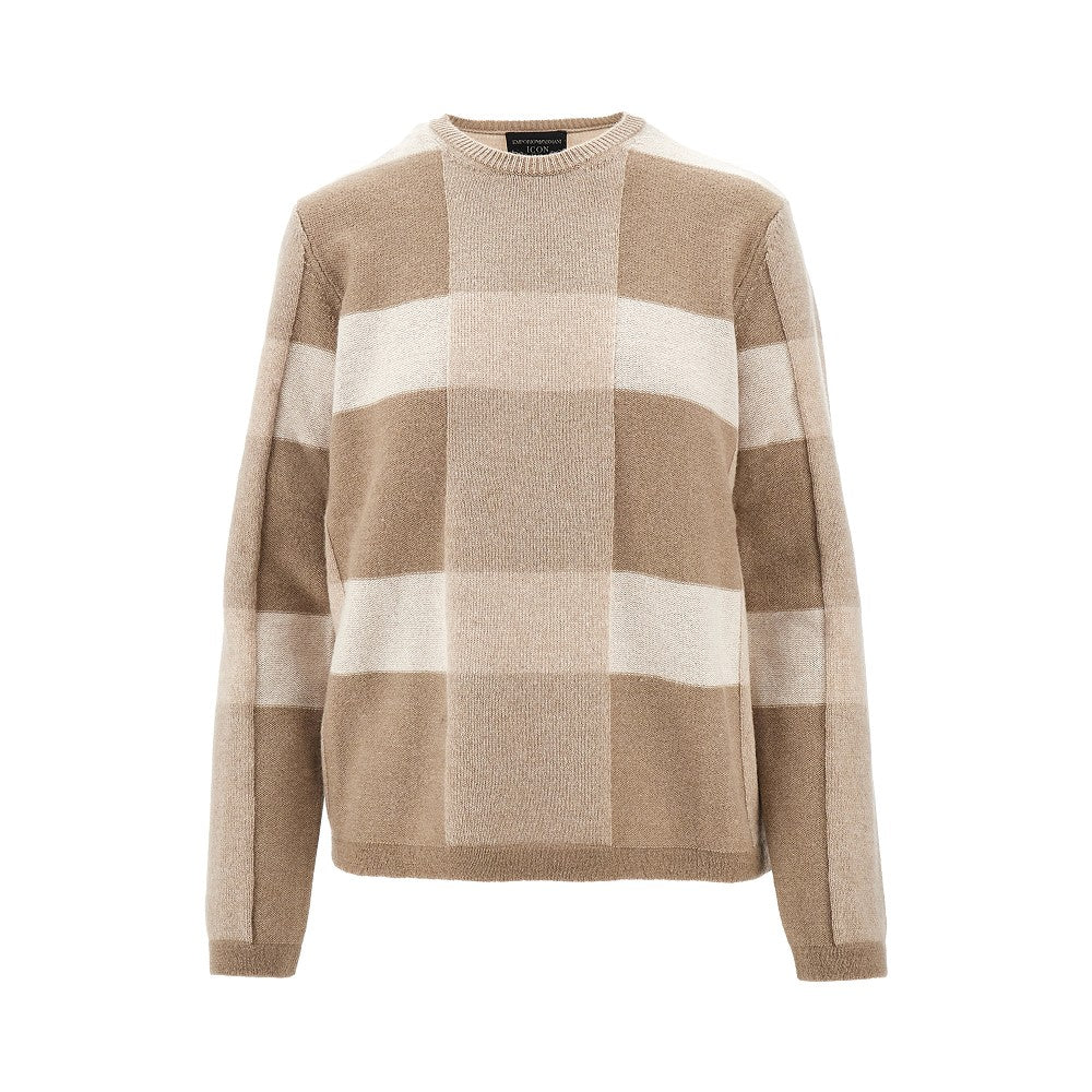 Pullover in lana e cachemire a quadri