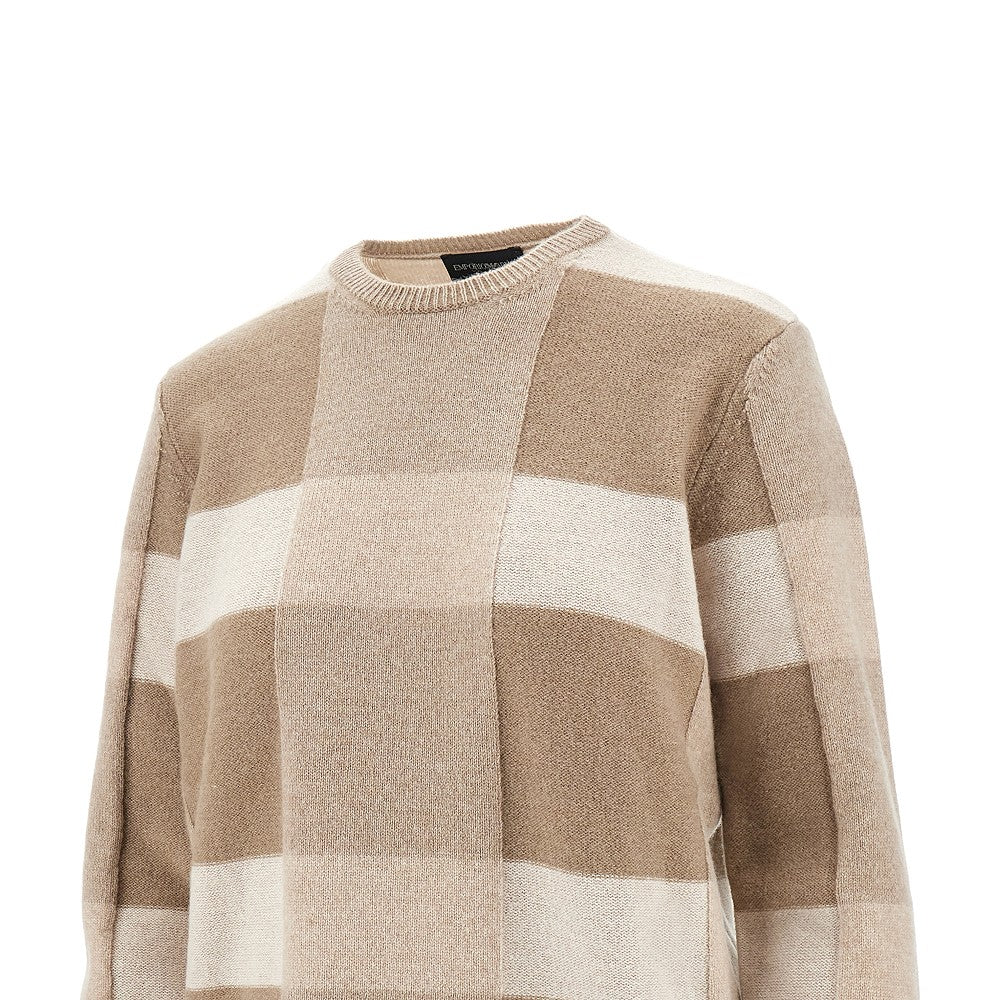 Pullover in lana e cachemire a quadri