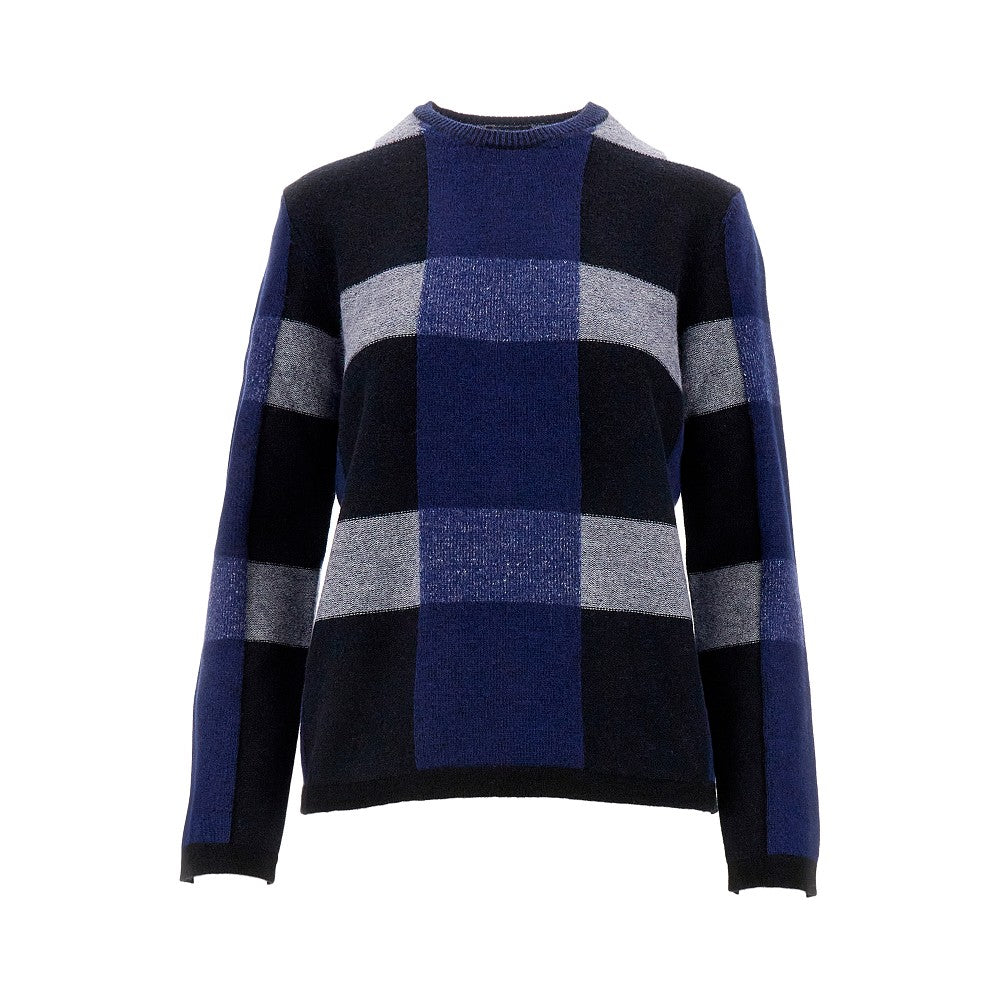 Check wool and cashmere sweater