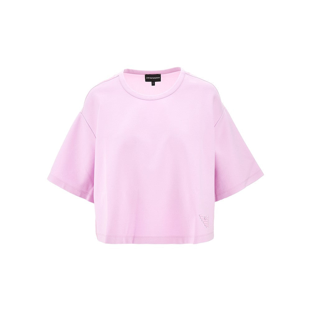 Cropped T-shirt with cupro back