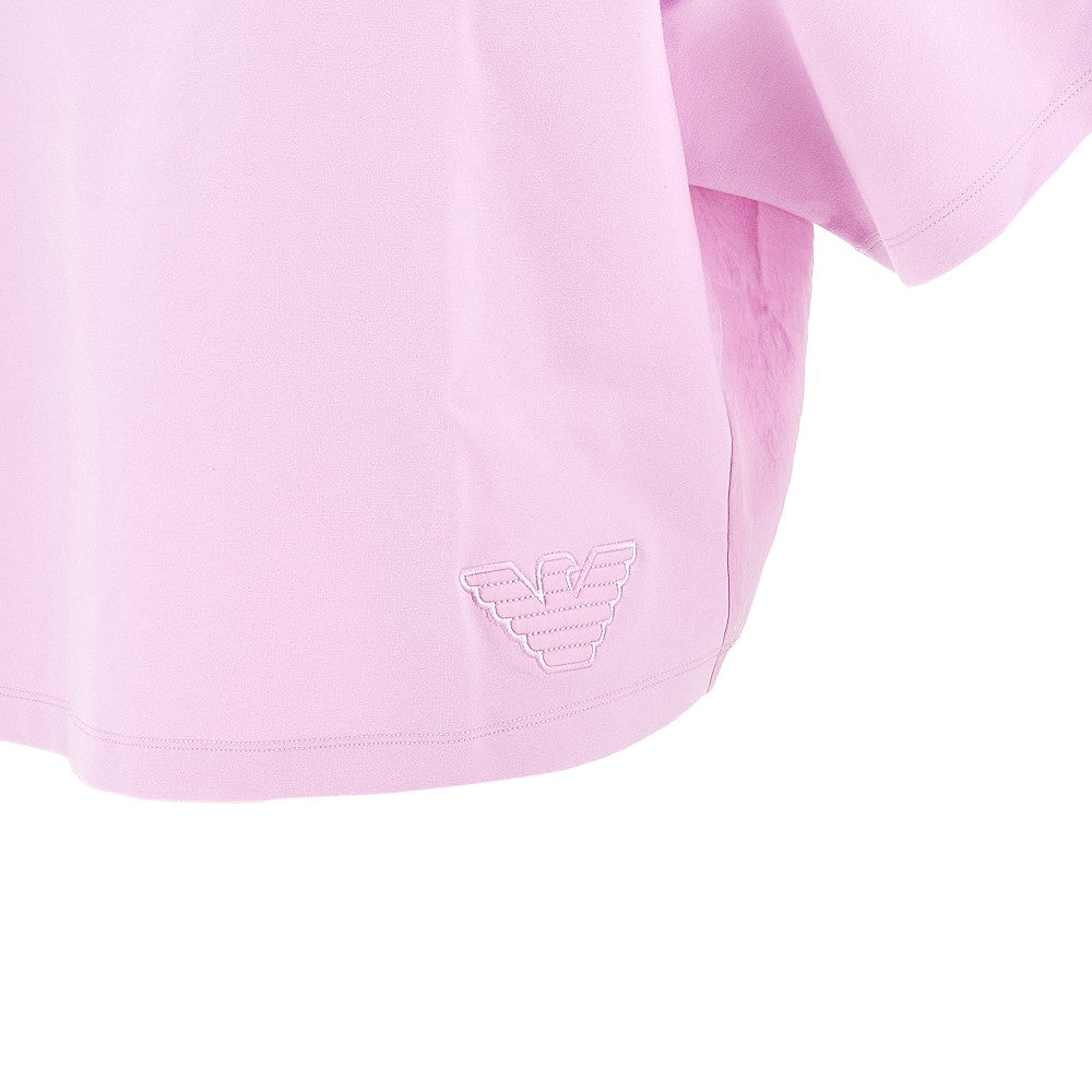 Cropped T-shirt with cupro back