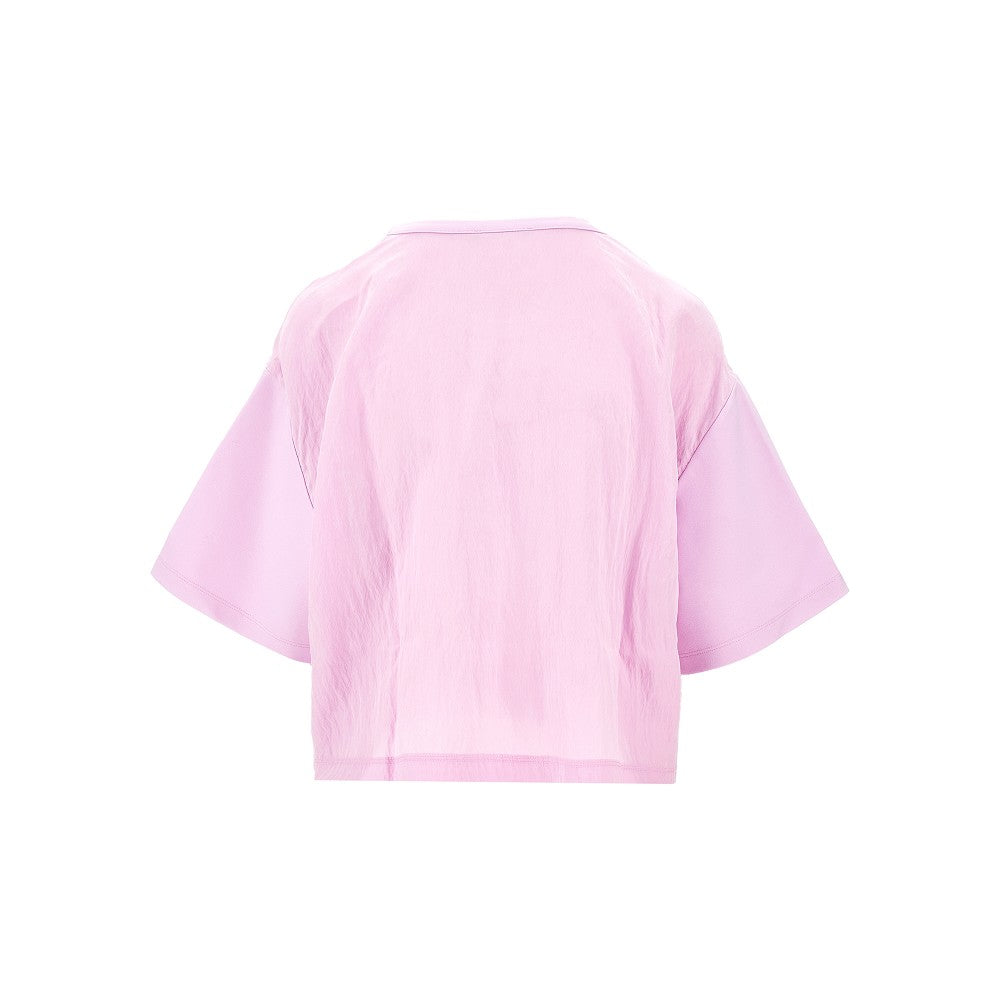 Cropped T-shirt with cupro back