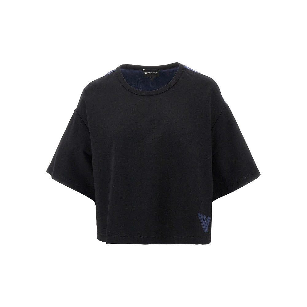 Cropped T-shirt with cupro back