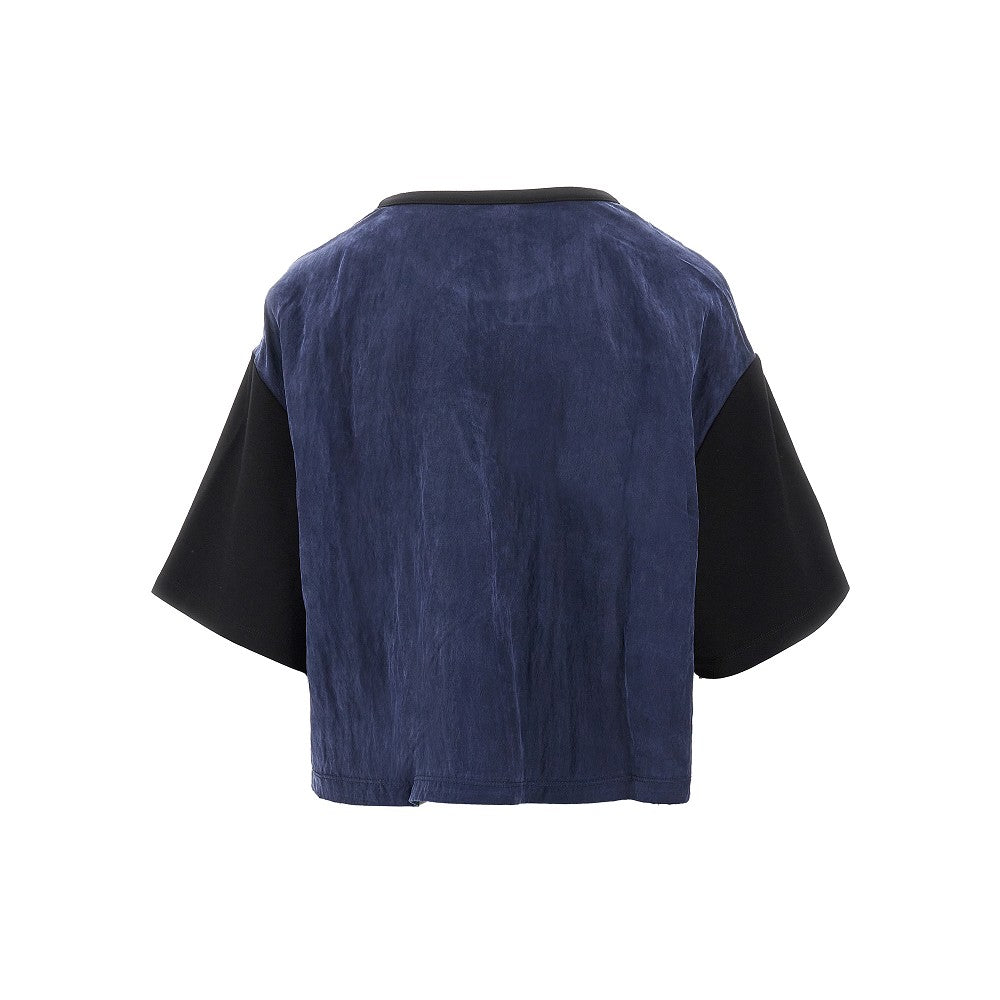 Cropped T-shirt with cupro back