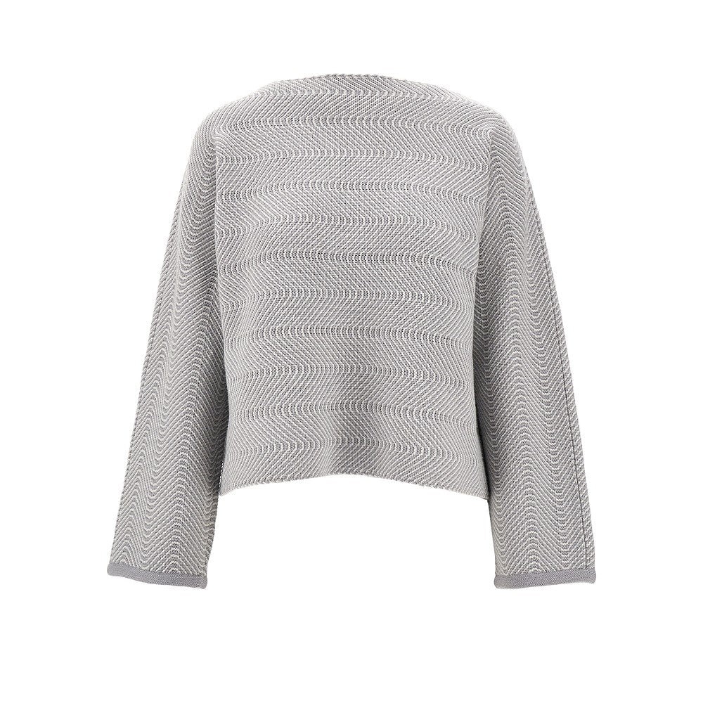 Chevron motif cotton-blend sweater