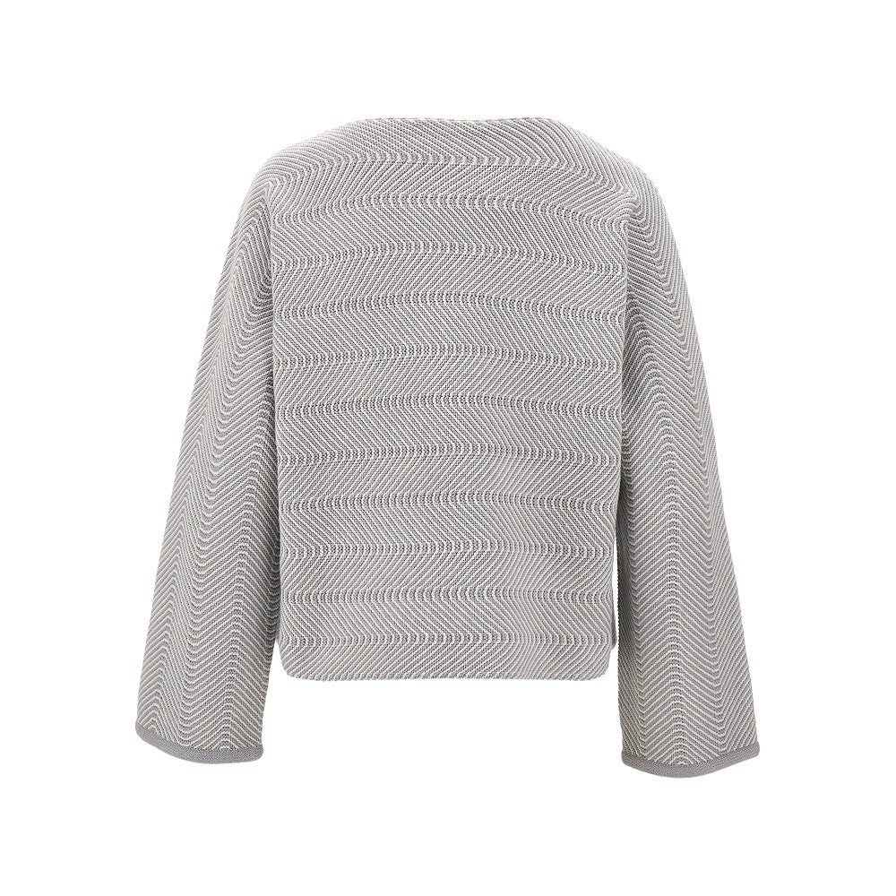 Chevron motif cotton-blend sweater