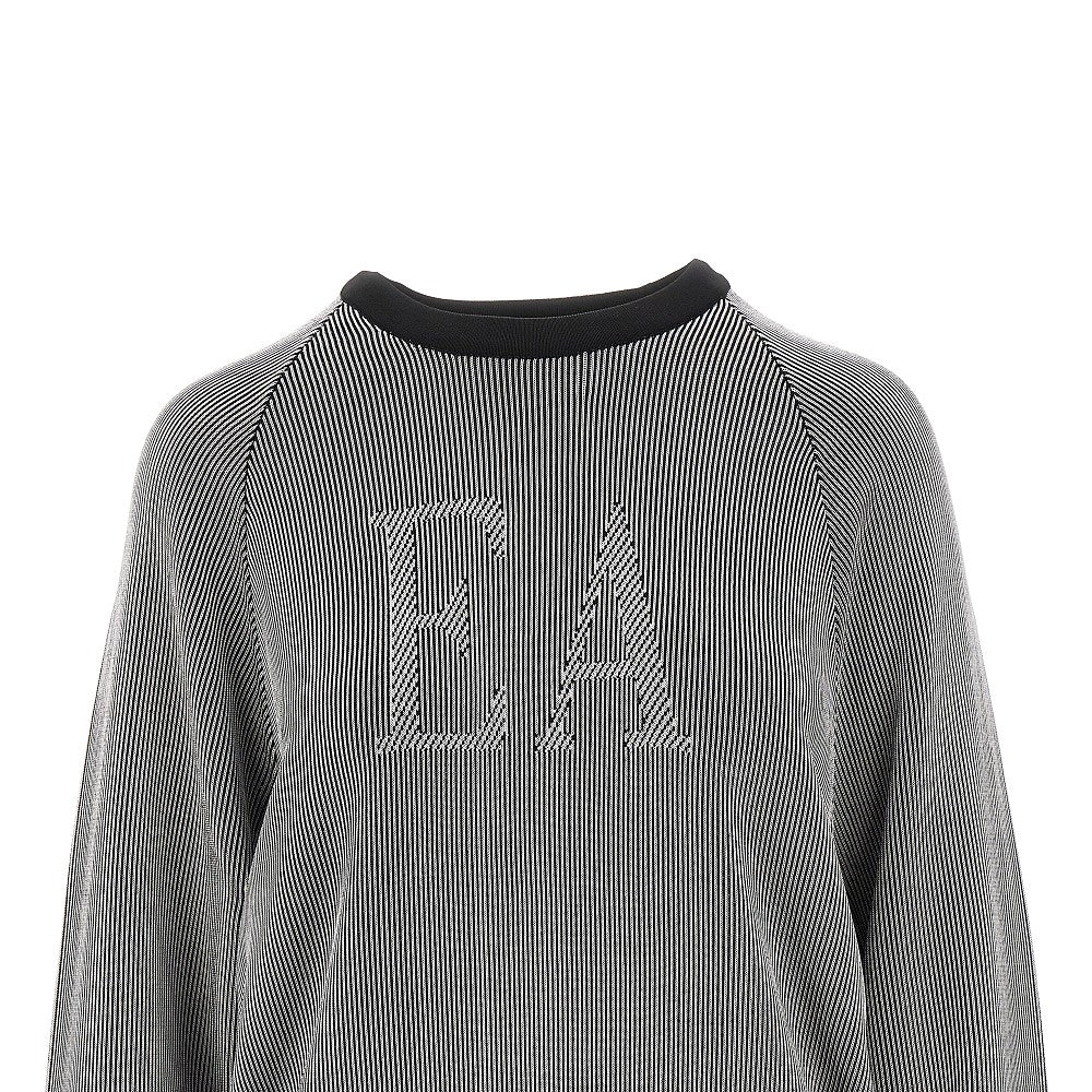 Pullover in viscosa con logo jacquard
