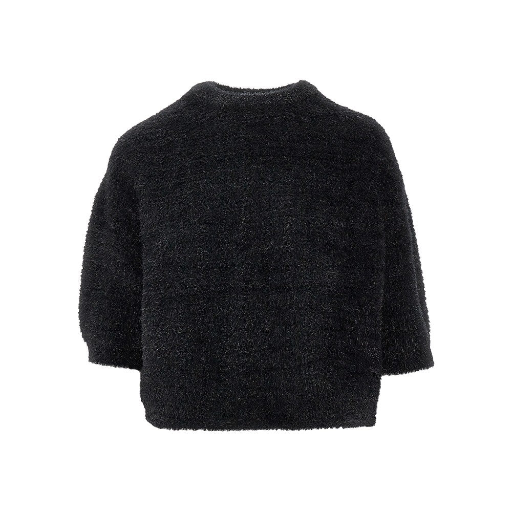 Lurex links stitch knit sweater