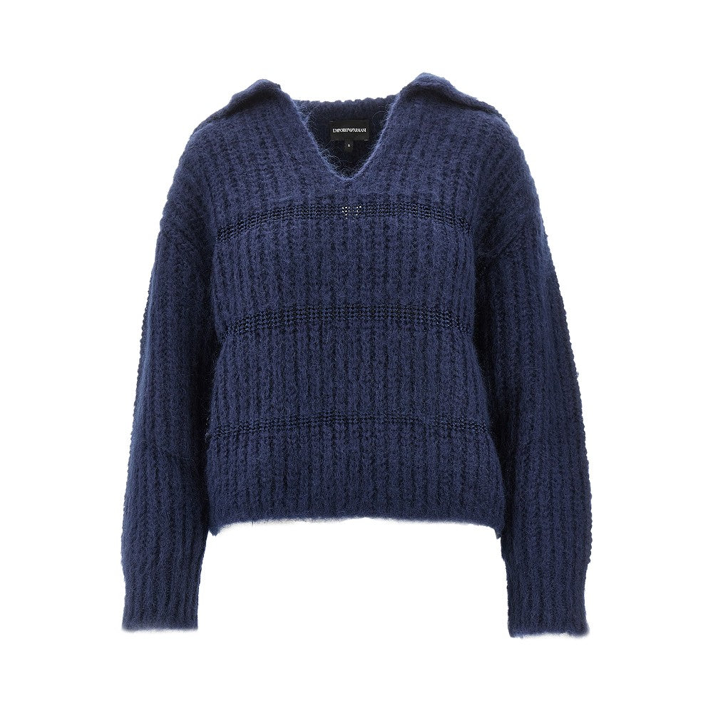 Pullover in maglia di misto lana mohair