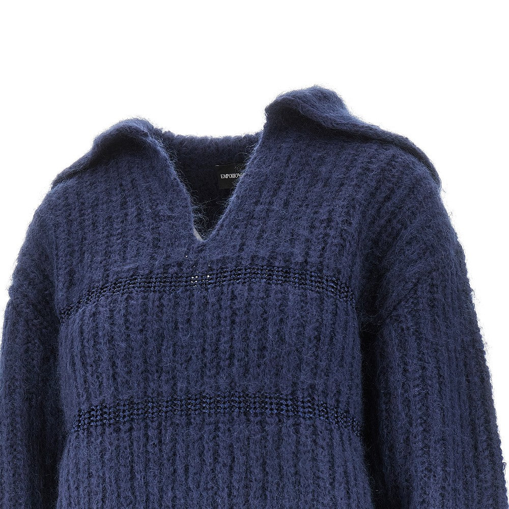 Pullover in maglia di misto lana mohair