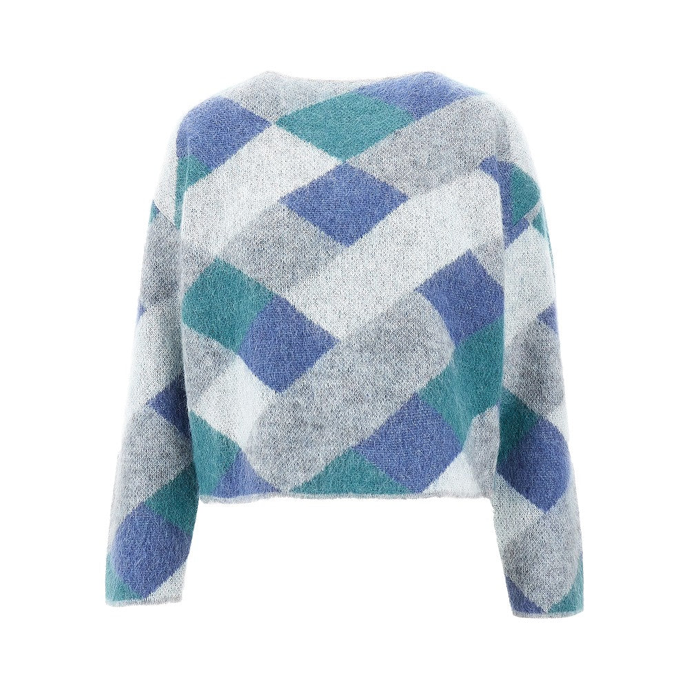 Pullover in misto mohair jacquard