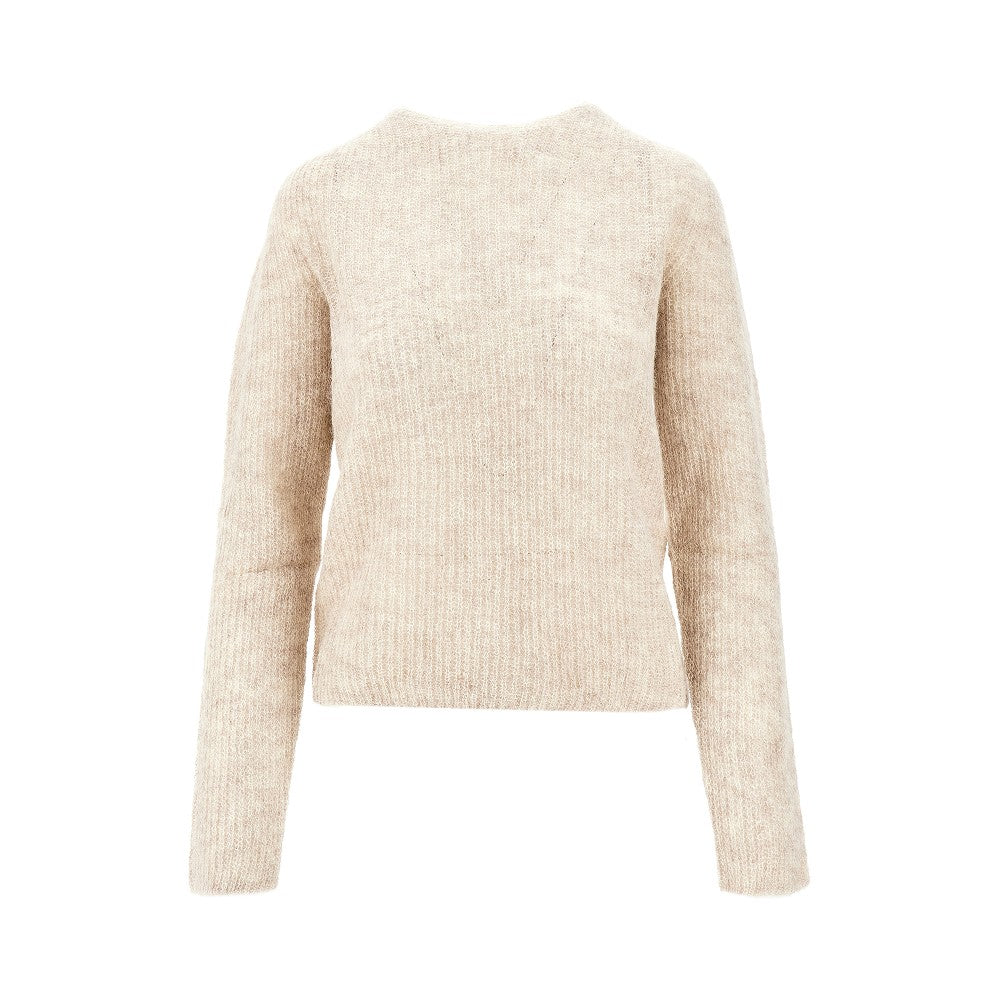 Pullover girocollo in misto alpaca