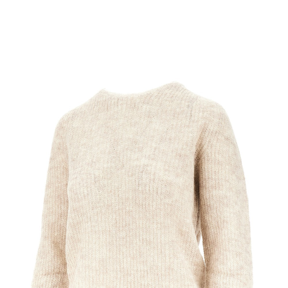 Pullover girocollo in misto alpaca