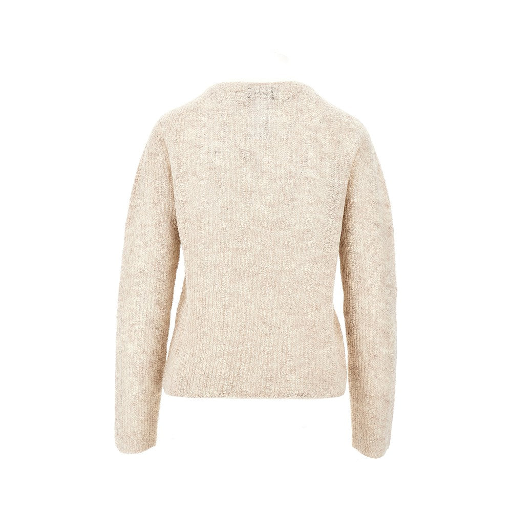 Pullover girocollo in misto alpaca