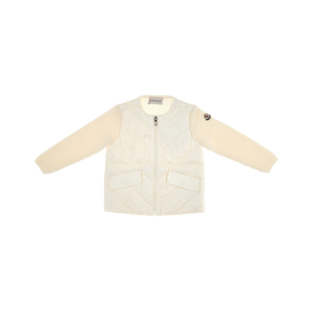 Cardigan full-zip in lana e nylon
