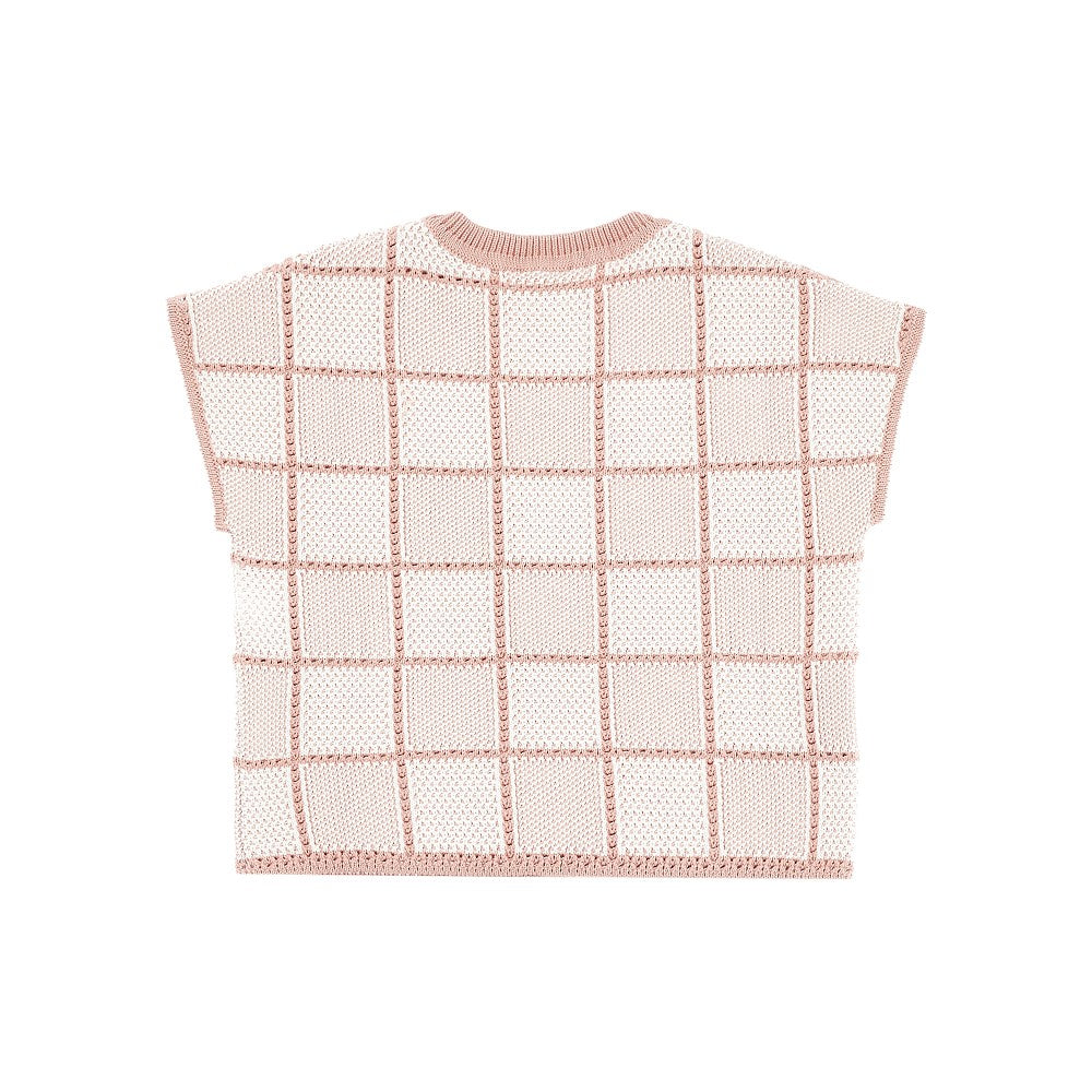 Knitted short-sleeved top