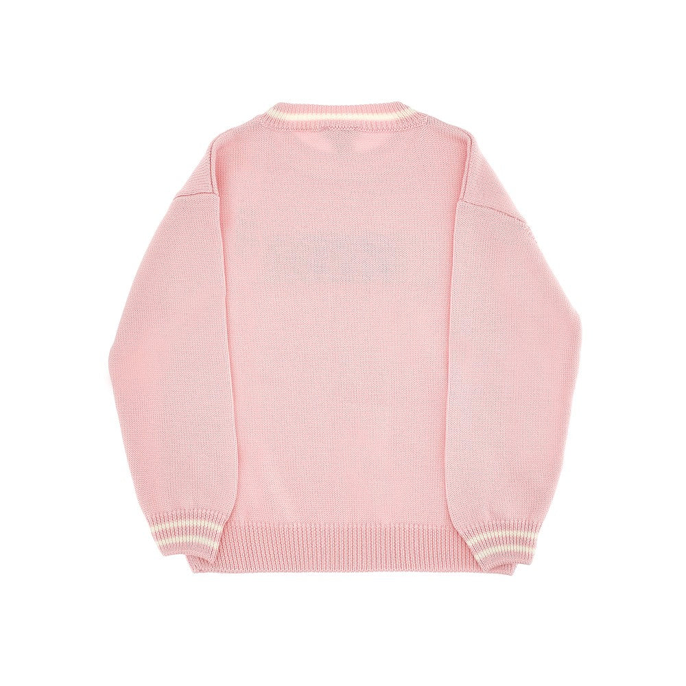 Pullover in lana con intarsio logo