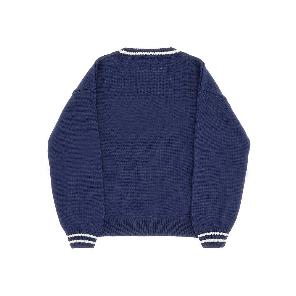 Pullover in lana con intarsio logo