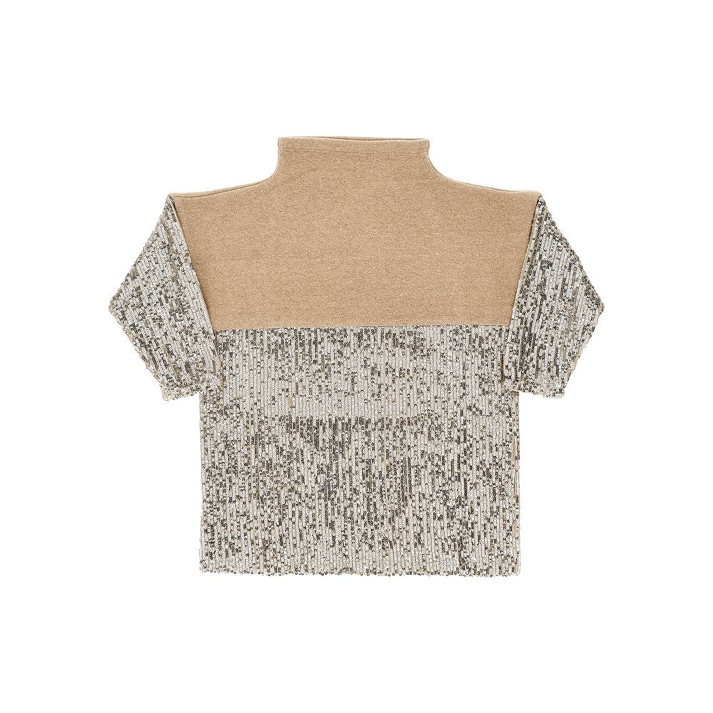 Knitted and sequinned sweater mini dress