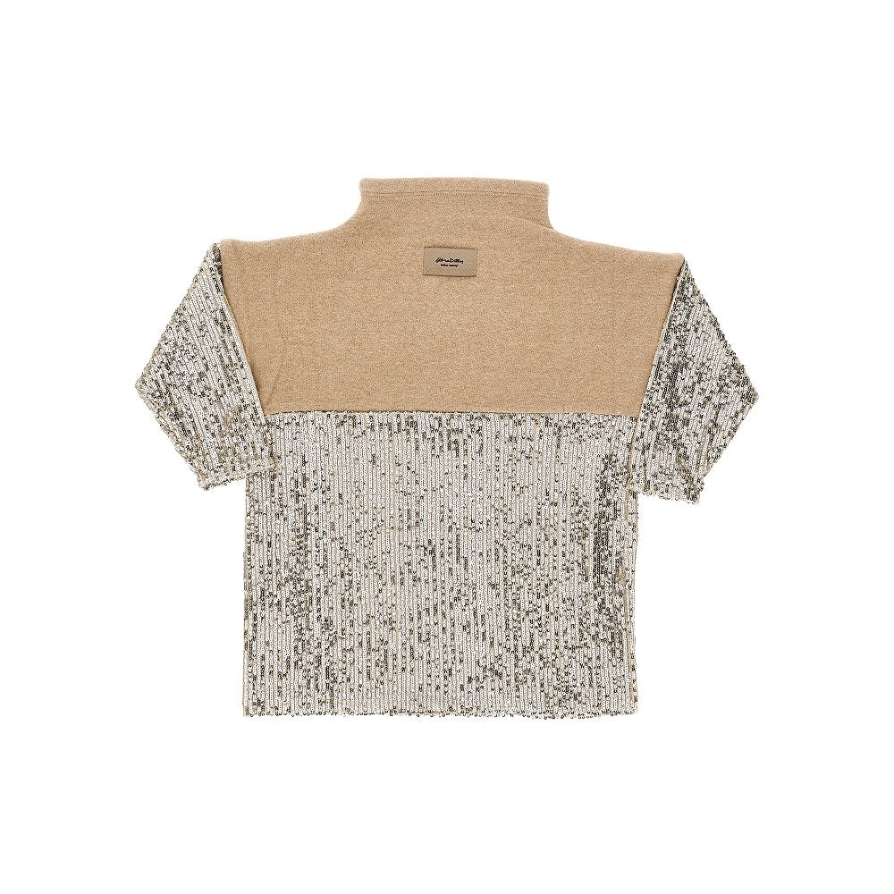 Knitted and sequinned sweater mini dress