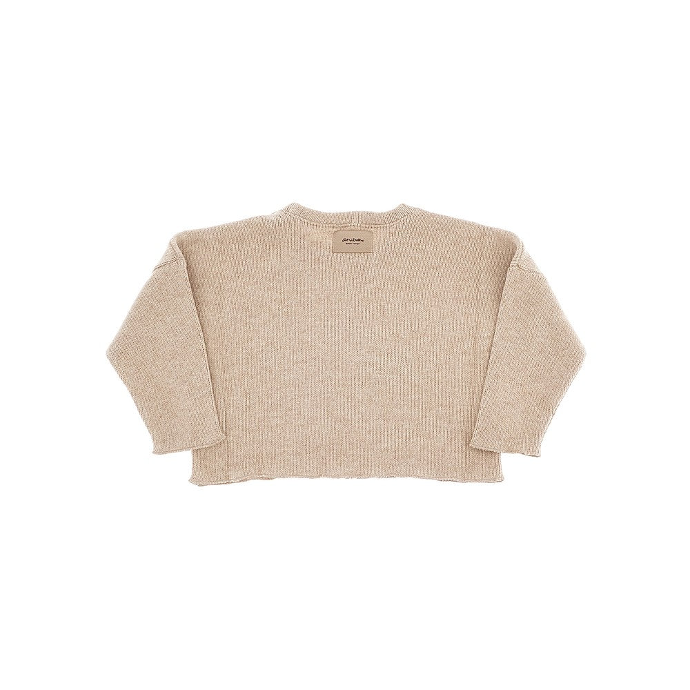 Pullover cropped in misto lana