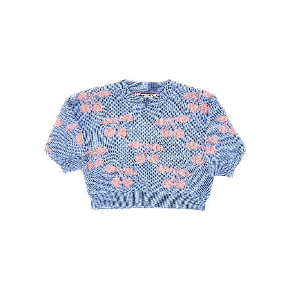 Pullover girocollo con motivo ciliegie