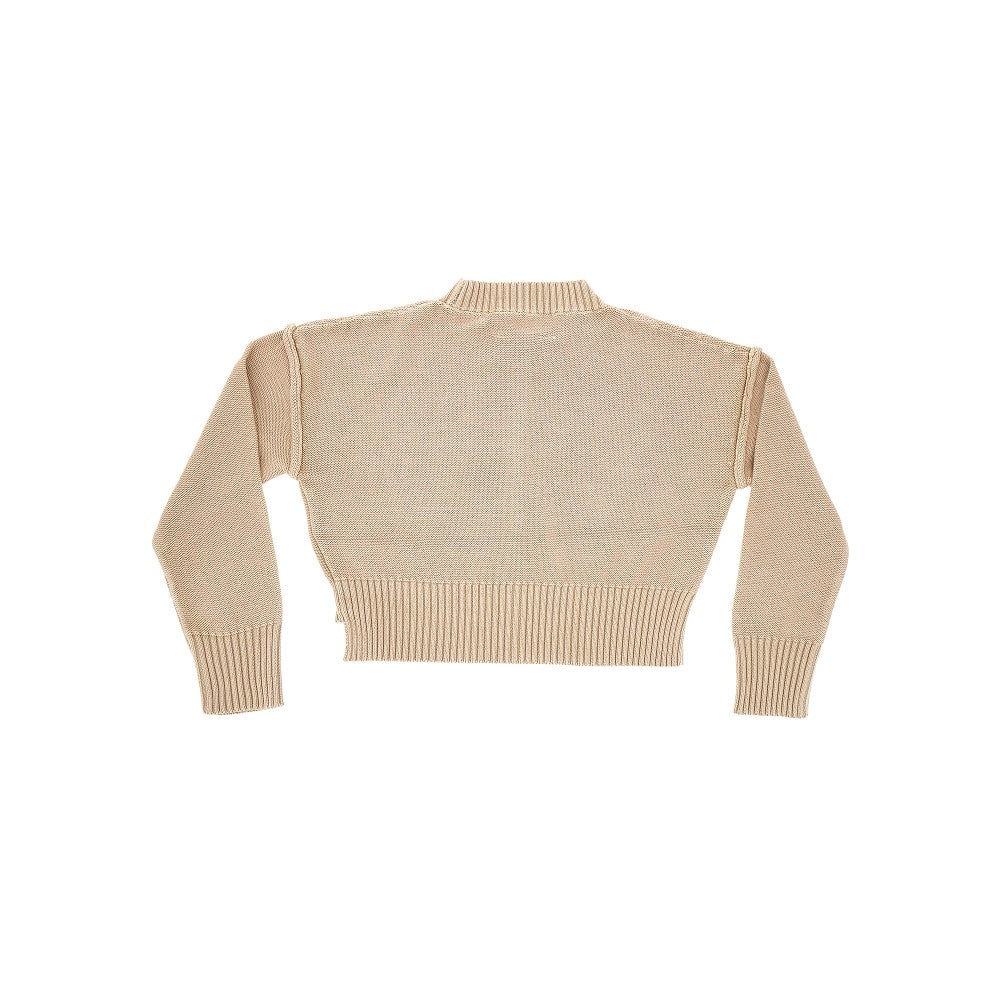 Pullover in cotone con effetto sdrucito