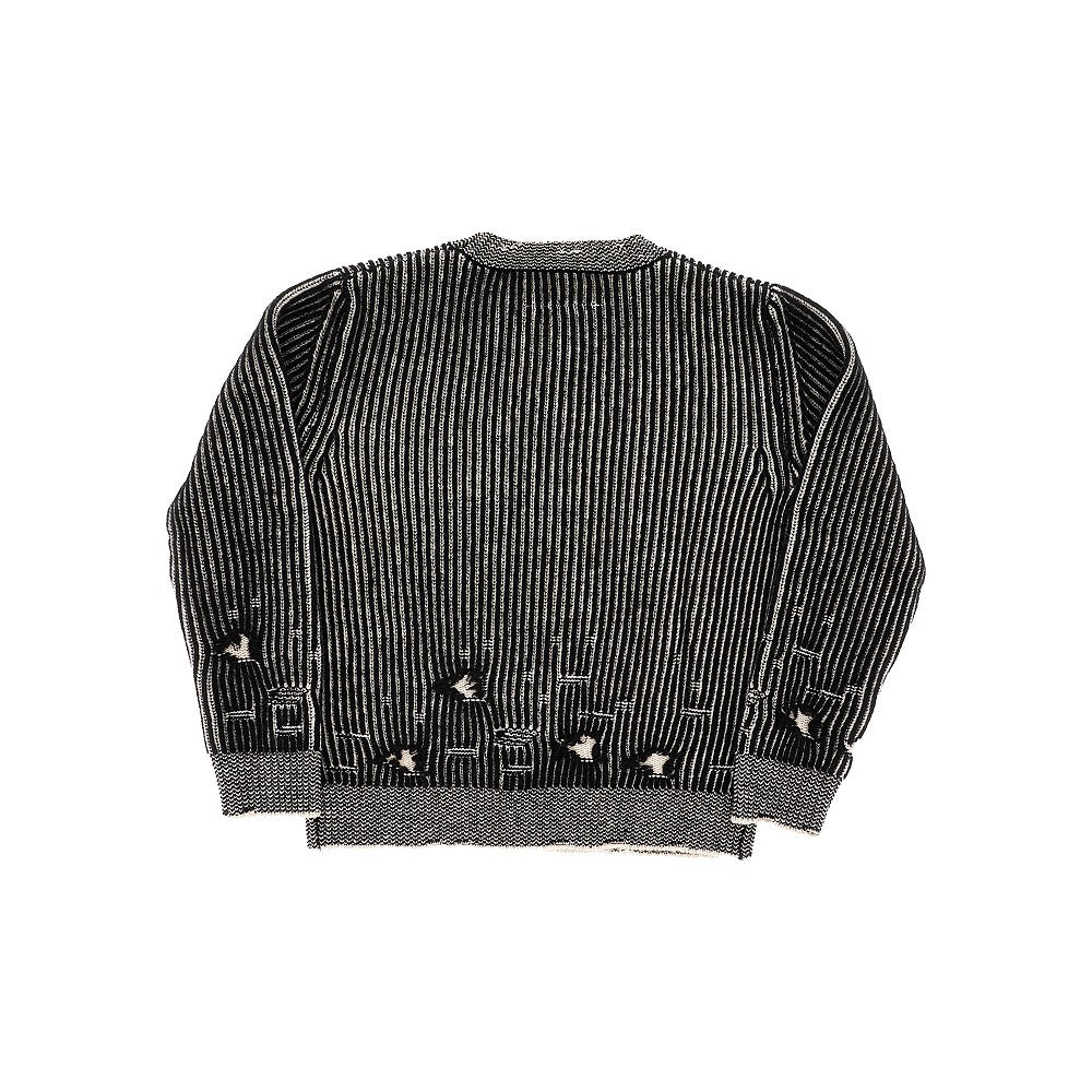 Pullover girocollo in lana distressed