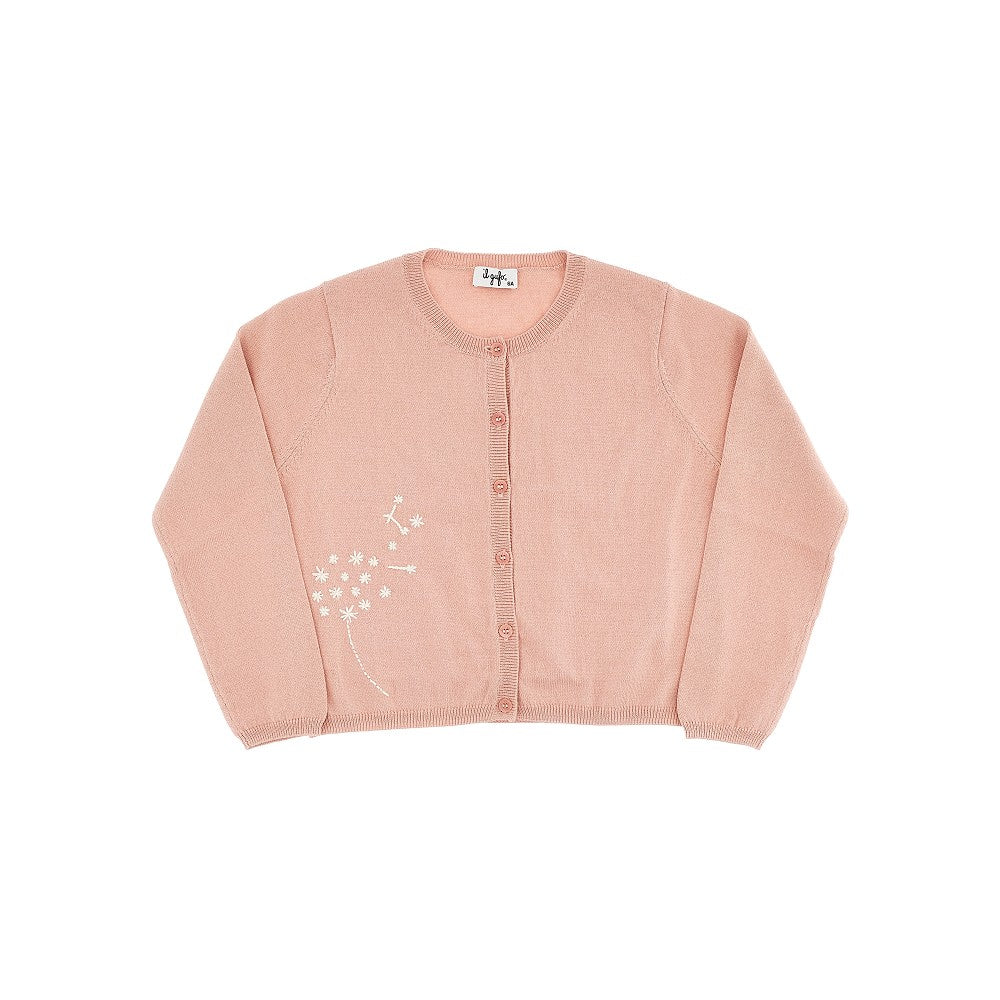 Cardigan in cotone biologico ricamato