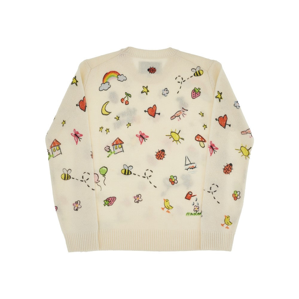 Sketch motif sweater