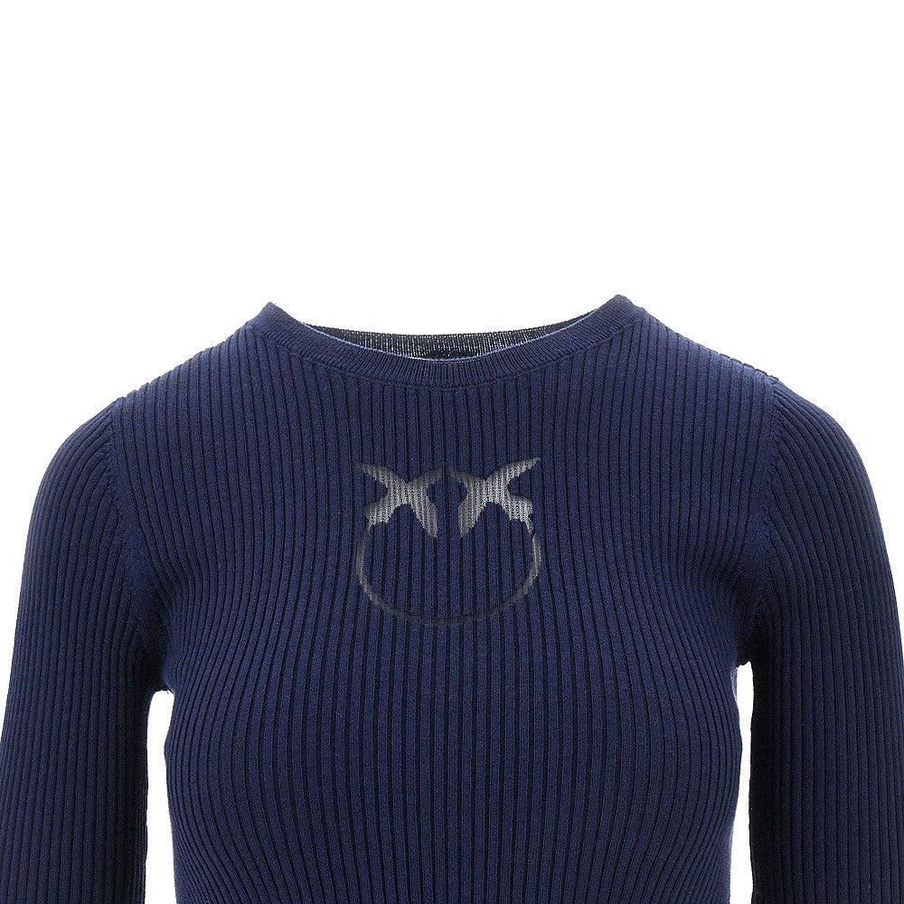 Knitted T-shirt with sheer logo