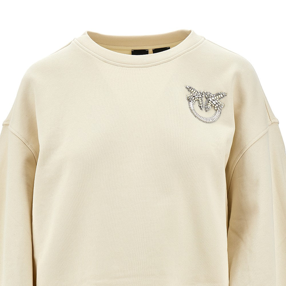 Felpa con ricamo Love Birds in cristalli