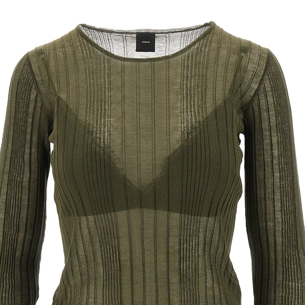 Top in maglia con bralette in pizzo