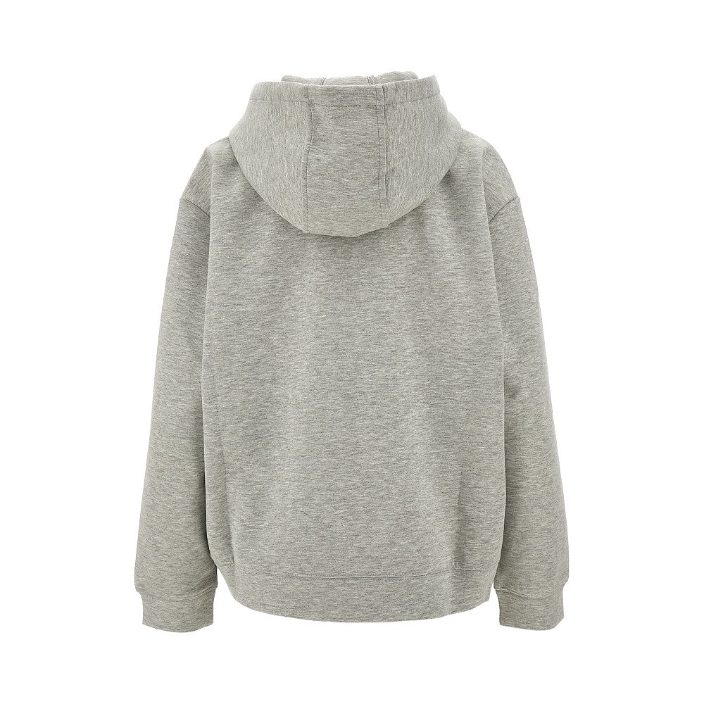 Felpa full-zip con logo in cristalli