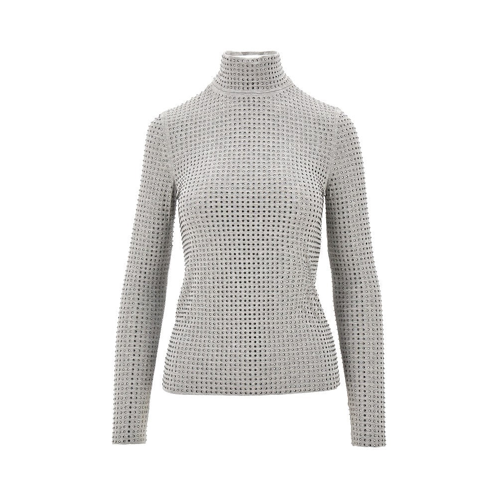 Lupetto in jersey con strass