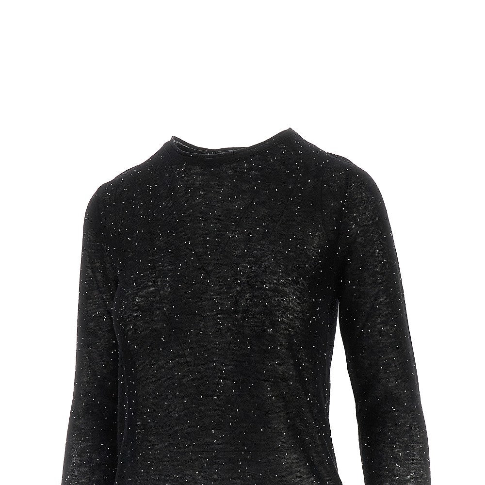 Sequinned knitted top