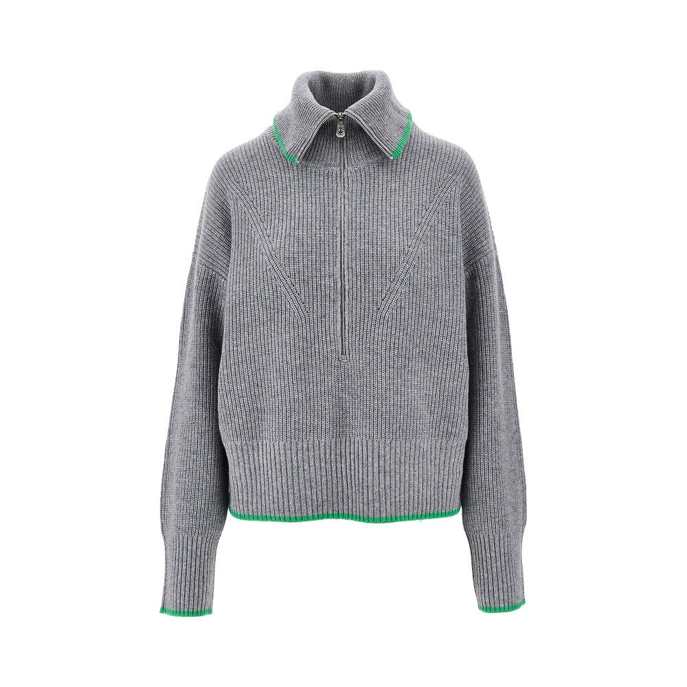 Wool and cashmere half-zip sweater