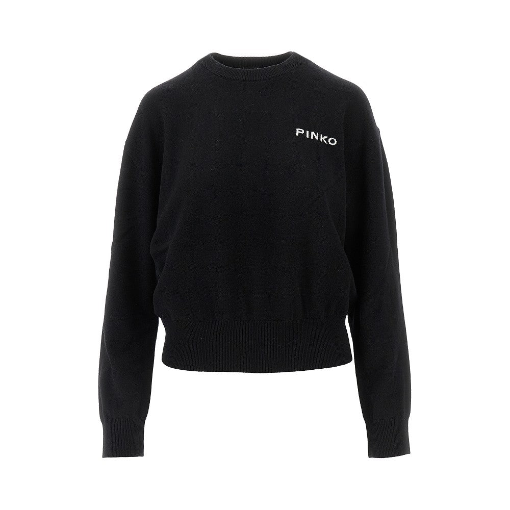 Wool and cashmere sweater with logo