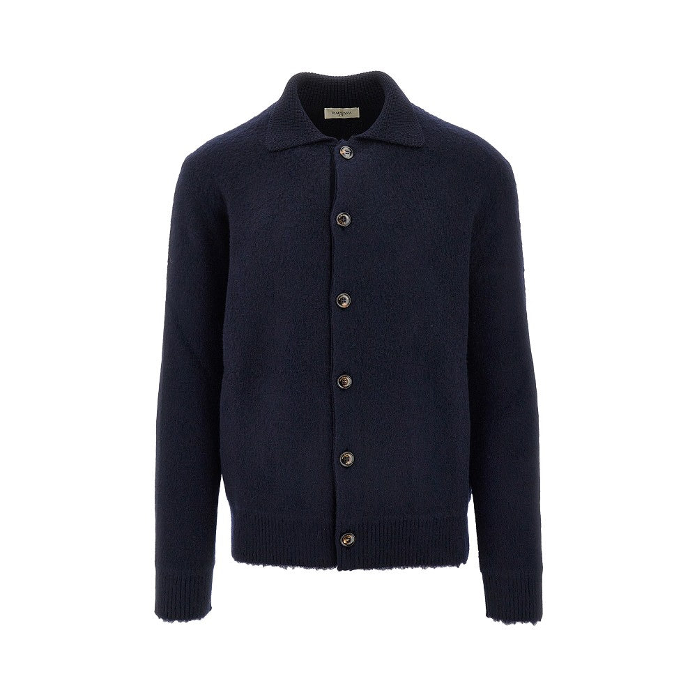 Brushed wool cardigan
