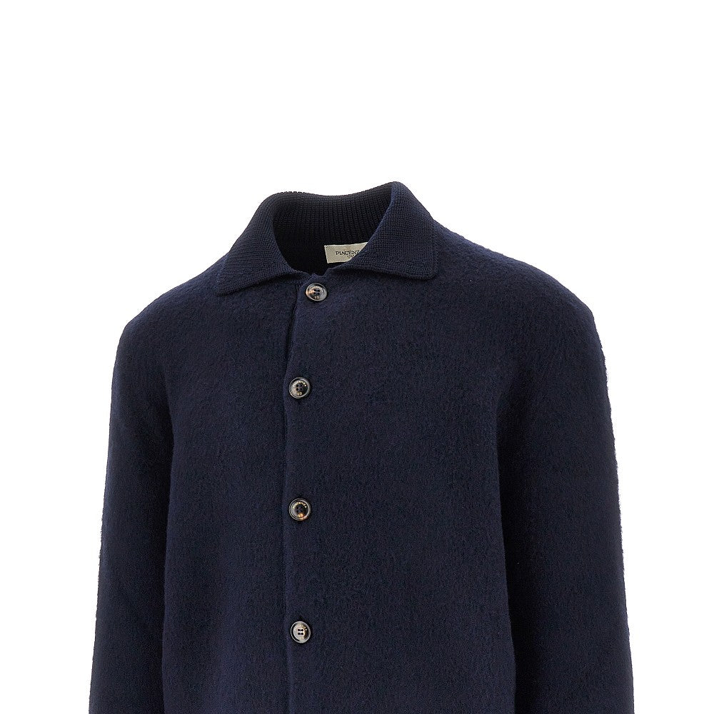 Brushed wool cardigan