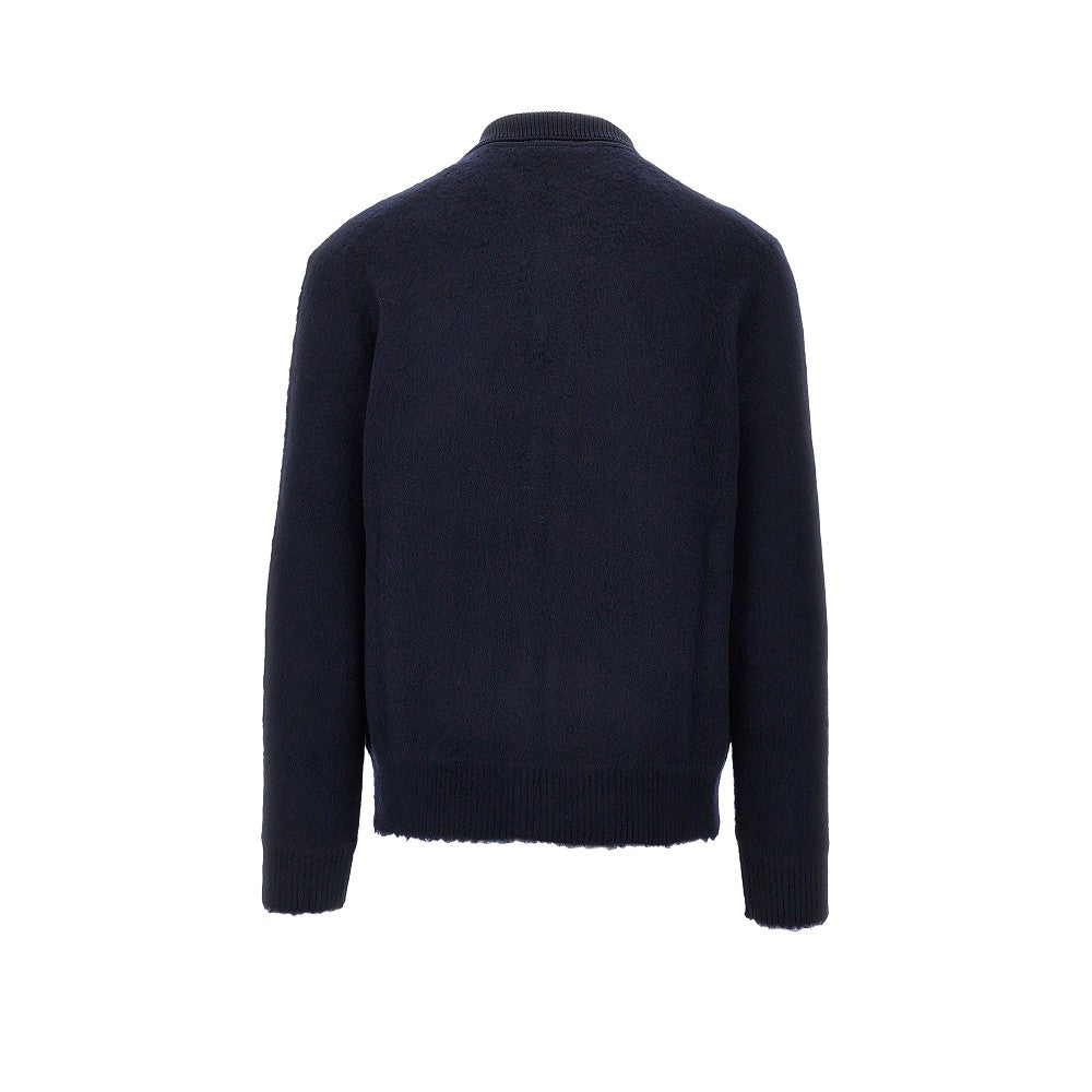 Brushed wool cardigan