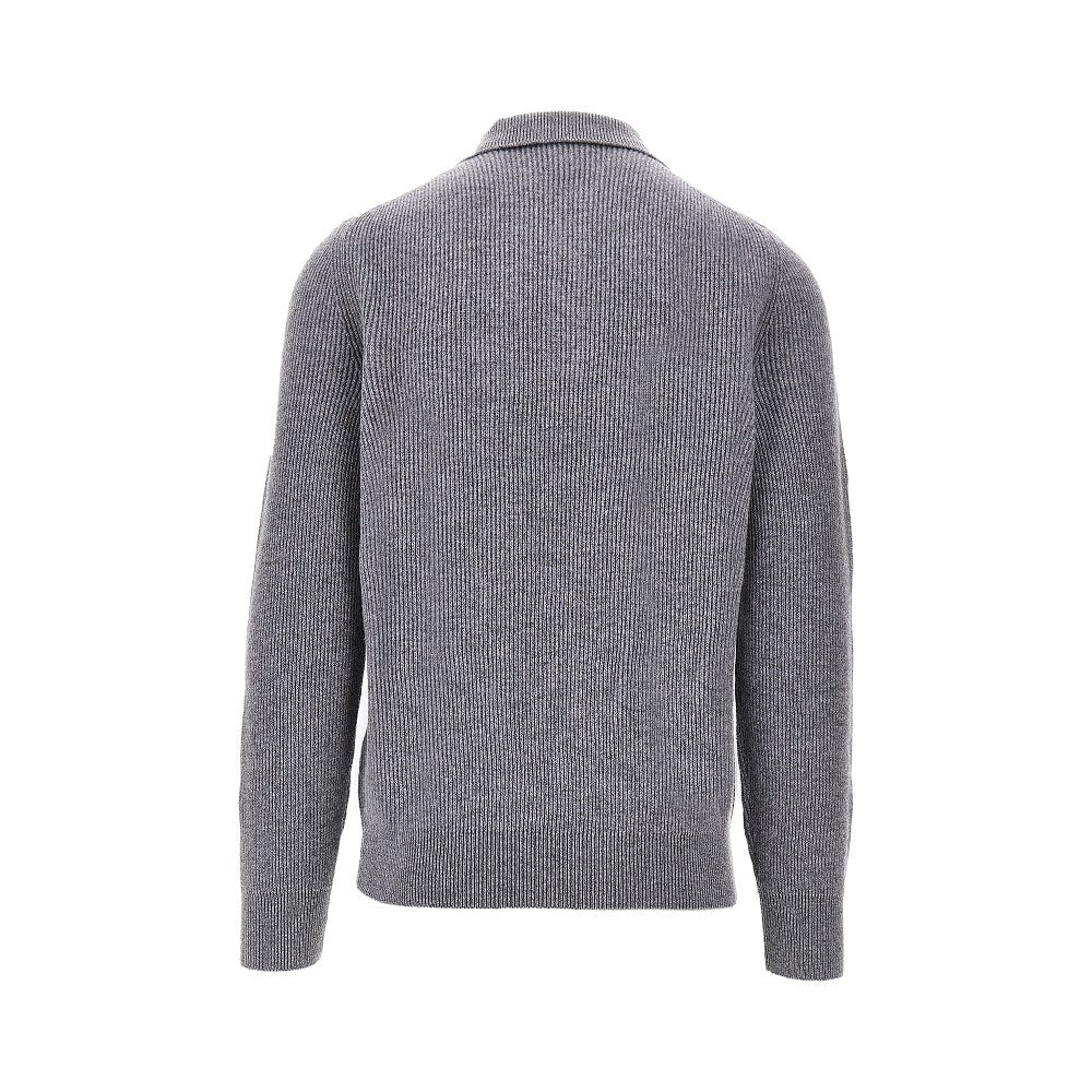Ribbed cashmere polo shirt