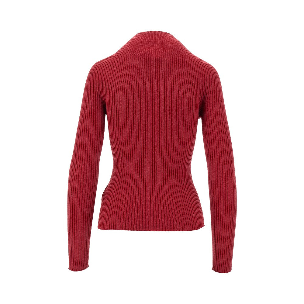 Lupetto a costine con patch logo
