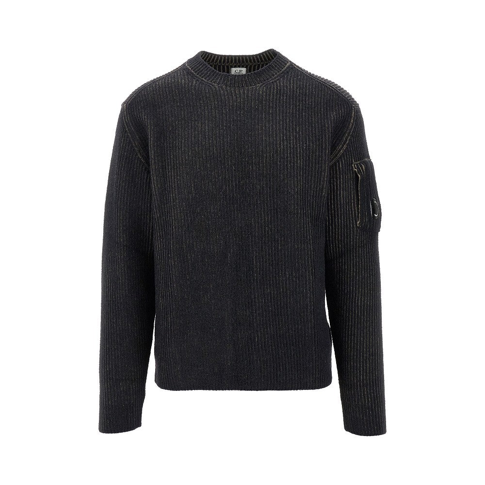 Wool-blend ribbed sweater