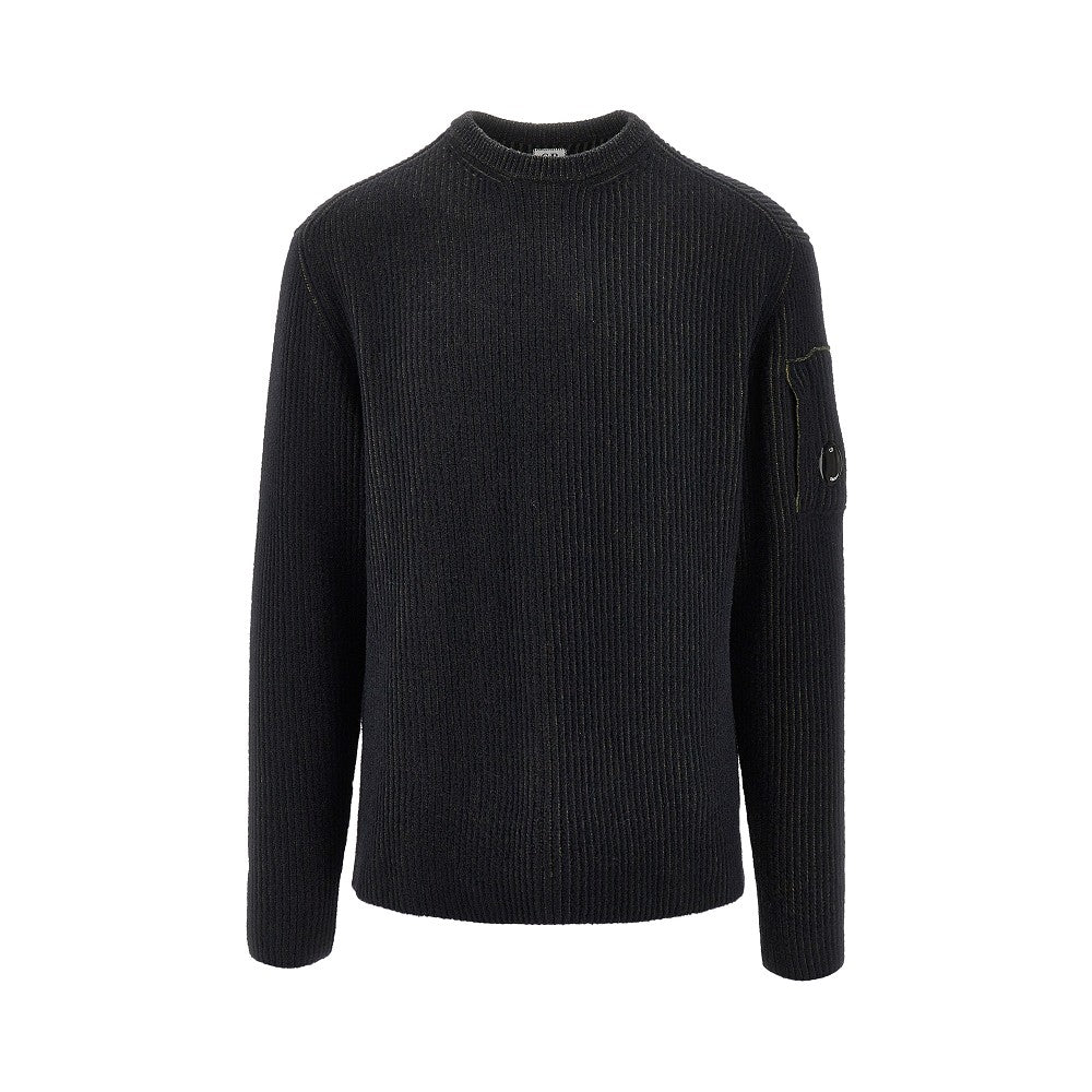 Pullover in misto lana a coste