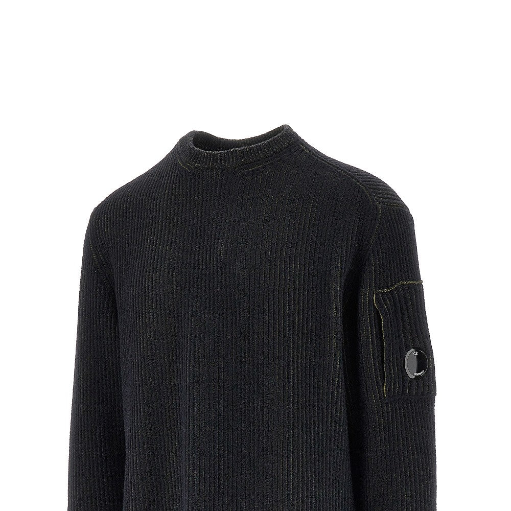 Pullover in misto lana a coste